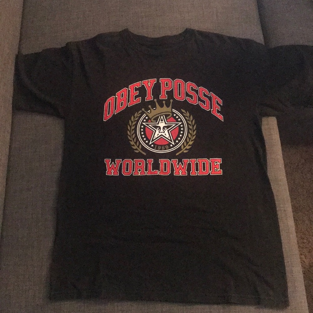 Men's M OBEY Posse Worldwide Black "Crown" T-shirt
